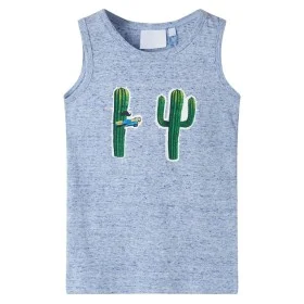 Camiseta de tirantes infantil azul melange 128 de , Camisetas para niños - Ref: Foro24-12497, Precio: 7,79 €, Descuento: %