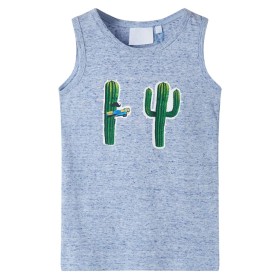 Kinder Tanktop in Melange-Blau, Größe 128. von , Kinder-T-Shirts - Ref: Foro24-12497, Preis: 7,88 €, Rabatt: %