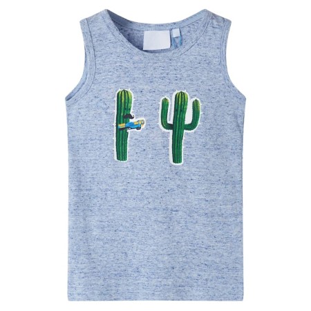 Kinder Tanktop in Melange-Blau, Größe 128. von , Kinder-T-Shirts - Ref: Foro24-12497, Preis: 7,88 €, Rabatt: %