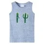Kinder Tanktop in Melange-Blau, Größe 128. von , Kinder-T-Shirts - Ref: Foro24-12497, Preis: 7,79 €, Rabatt: %