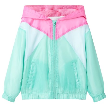 Kinderjacke mit Kapuze und mehrfarbigem Reißverschluss in Größe 104. von , Oberbekleidung für Kinder - Ref: Foro24-10825, Pre...