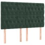 Cabeceros 4 unidades de terciopelo verde oscuro 72x7x78/88 cm
