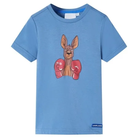 Kurzarm-Kinder-T-Shirt in mittelblau, Größe 128. von , Kinder-T-Shirts - Ref: Foro24-11877, Preis: 8,19 €, Rabatt: %