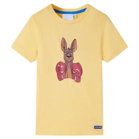 Camiseta infantil de manga corta amarillo 104
