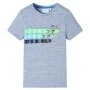 Kurzarm-Kinder-T-Shirt in meliertem Blau, Größe 116. von , Kinder-T-Shirts - Ref: Foro24-12171, Preis: 8,19 €, Rabatt: %
