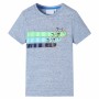Kurzarm-Kinder-T-Shirt in meliertem Blau, Größe 140. von , Kinder-T-Shirts - Ref: Foro24-12173, Preis: 8,28 €, Rabatt: %