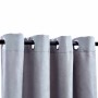 Cortinas opacas con anillas de metal 2 piezas gris 140x245 cm