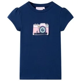 Kinder-T-Shirt in Marineblau, Größe 116. von , Kinder-T-Shirts - Ref: Foro24-10471, Preis: 8,45 €, Rabatt: %