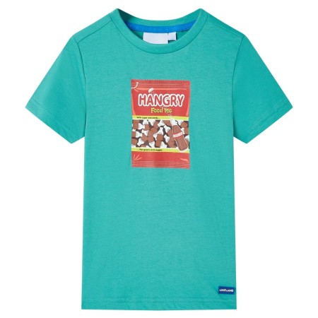 Kurzärmeliges Kinder-T-Shirt in dunklem Minzgrün, Größe 116. von , Kinder-T-Shirts - Ref: Foro24-11856, Preis: 7,96 €, Rabatt: %