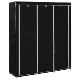 Wardrobe with compartments and black fabric rods 150x45x175 cm by vidaXL, Wardrobes - Ref: Foro24-282453, Price: 44,84 €, Dis...