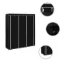 Armario con compartimentos y varillas tela negro 150x45x175 cm de vidaXL, Armarios roperos - Ref: Foro24-282453, Precio: 44,7...