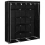 Armario con compartimentos y varillas tela negro 150x45x175 cm de vidaXL, Armarios roperos - Ref: Foro24-282453, Precio: 44,7...