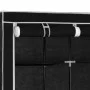 Armario con compartimentos y varillas tela negro 150x45x175 cm de vidaXL, Armarios roperos - Ref: Foro24-282453, Precio: 44,7...