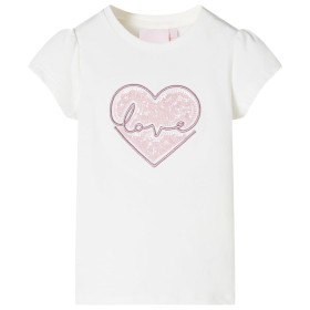 Ecrufarbenes Kinder-T-Shirt 116 von , Kinder-T-Shirts - Ref: Foro24-10481, Preis: 8,54 €, Rabatt: %