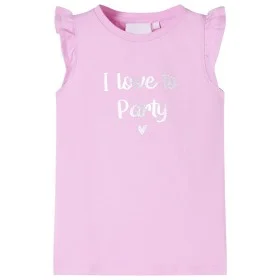 Fliederfarbenes Kinder-T-Shirt mit Rüschenärmeln 116 von , Kinder-T-Shirts - Ref: Foro24-10506, Preis: 8,19 €, Rabatt: %