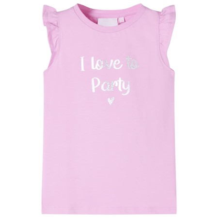 Fliederfarbenes Kinder-T-Shirt mit Rüschenärmeln 116 von , Kinder-T-Shirts - Ref: Foro24-10506, Preis: 8,28 €, Rabatt: %