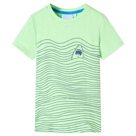 Camiseta infantil verde neón 116