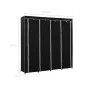 Schwarzer Schrank mit 4 Fächern, 175x45x170 cm. von vidaXL, Kleiderschränke - Ref: Foro24-282445, Preis: 58,08 €, Rabatt: %