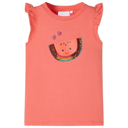 Children's coral ruffle sleeve t-shirt 140 by , Kids T-shirts - Ref: Foro24-10628, Price: 8,45 €, Discount: %