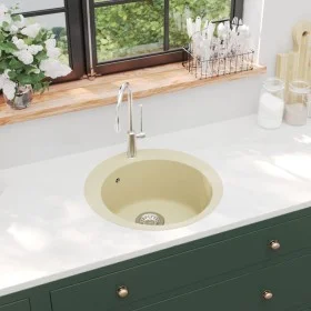 Granite kitchen sink with a beige round bowl by vidaXL, Sinks - Ref: Foro24-144864, Price: 124,68 €, Discount: %
