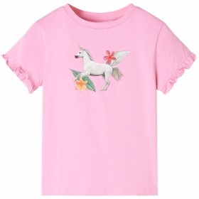 Camiseta para niños de manga corta rosa brillante 104