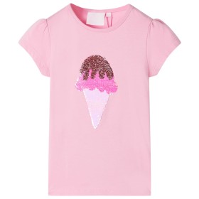 Camiseta infantil rosa chillón 116