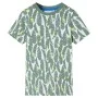 Kinder-T-Shirt Ecru und dunkles Efeugrün 140 von , Kinder-T-Shirts - Ref: Foro24-11678, Preis: 8,64 €, Rabatt: %