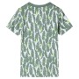 Kinder-T-Shirt Ecru und dunkles Efeugrün 140 von , Kinder-T-Shirts - Ref: Foro24-11678, Preis: 8,74 €, Rabatt: %