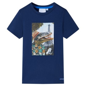 Camiseta infantil azul oscuro 104