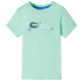 Camiseta infantil de manga corta verde claro 128