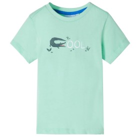 Camiseta infantil de manga corta verde claro 104