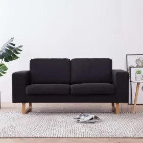 2-Sitzer-Sofa aus schwarzem Stoff von vidaXL, Sofas - Ref: Foro24-281389, Preis: 334,98 €, Rabatt: %