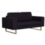 2 seater black fabric sofa by vidaXL, Sofas - Ref: Foro24-281389, Price: 339,91 €, Discount: %