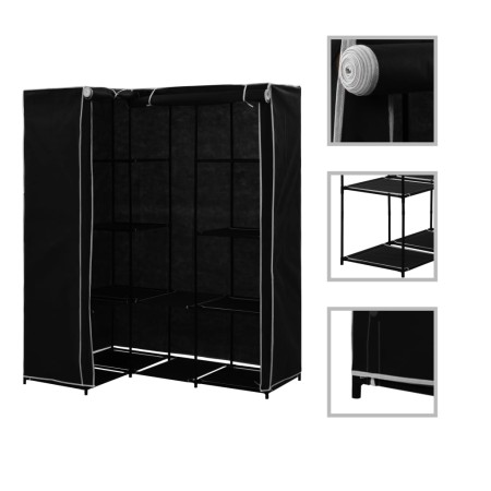 Schwarzer Eckschrank 130x87x169 cm von vidaXL, Kleiderschränke - Ref: Foro24-282449, Preis: 53,29 €, Rabatt: %
