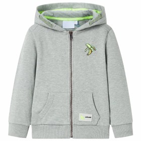 Kinder-Sweatshirt mit Kapuze und Reißverschluss, hellkhaki melange 128 von , Kinder-T-Shirts - Ref: Foro24-11692, Preis: 13,7...
