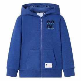 Children's sweatshirt with hood and zipper dark blue mélange 92 by , Kids T-shirts - Ref: Foro24-12354, Price: 12,91 €, Disco...