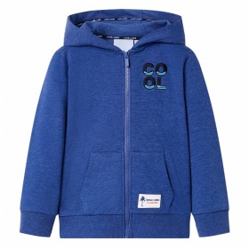 Kinder-Sweatshirt mit Kapuze und Reißverschluss dunkelblau melange 92 von , Kinder-T-Shirts - Ref: Foro24-12354, Preis: 13,03...