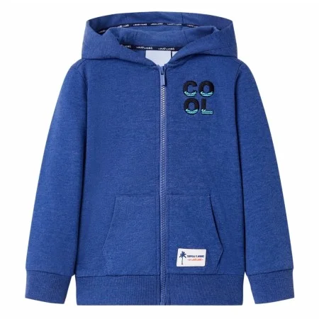 Sudadera infantil con capucha y cremallera azul oscuro mélange 92 de , Camisetas para niños - Ref: Foro24-12354, Precio: 12,9...