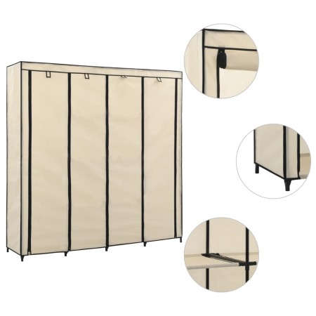 Armario con 4 compartimentos color crema 175x45x170 cm de vidaXL, Armarios roperos - Ref: Foro24-282447, Precio: 64,46 €, Des...