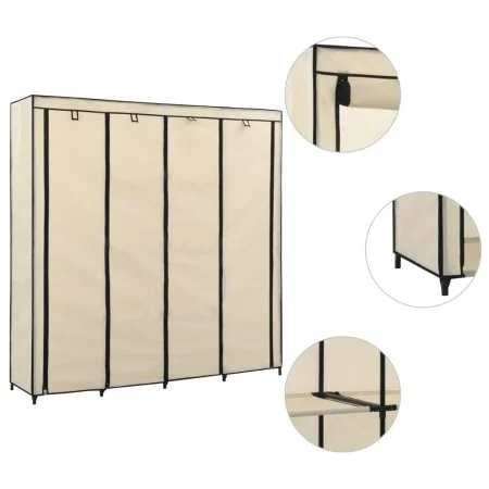 Schrank mit 4 Fächern in Cremefarbe 175x45x170 cm von vidaXL, Kleiderschränke - Ref: Foro24-282447, Preis: 58,07 €, Rabatt: %