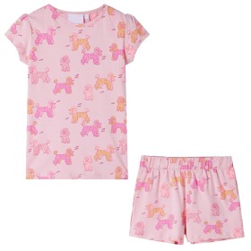 Pijama infantil de manga corta rosa claro 116