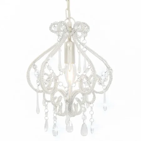 Lámpara de techo con cuentas blanco redonda E14 de vidaXL, Lámparas - Ref: Foro24-281593, Precio: 40,06 €, Descuento: %