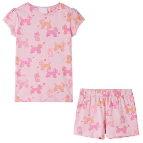 Pijama infantil de manga corta rosa claro 140