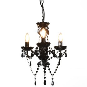 Kronleuchter mit runden schwarzen Perlen 3 x E14 von vidaXL, Lampen - Ref: Foro24-281597, Preis: 52,97 €, Rabatt: %