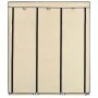 Kleiderschrank mit Fächern und Stangen cremefarbener Stoff 150x45x175 cm von vidaXL, Kleiderschränke - Ref: Foro24-282455, Pr...