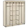 Kleiderschrank mit Fächern und Stangen cremefarbener Stoff 150x45x175 cm von vidaXL, Kleiderschränke - Ref: Foro24-282455, Pr...