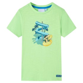 Camiseta infantil verde neón 140