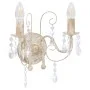 Lámpara de pared con cuentas blanco antiguo 2 bombillas E14 de vidaXL, Lámparas - Ref: Foro24-281590, Precio: 45,53 €, Descue...