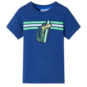 Camiseta infantil azul oscuro mélange 116 de , Camisetas para niños - Ref: Foro24-12486, Precio: 8,41 €, Descuento: %
