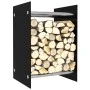 Holzhalter aus schwarzem Glas 40x35x60 cm von vidaXL, Brennholztaschen und -halter - Ref: Foro24-282829, Preis: 56,65 €, Raba...